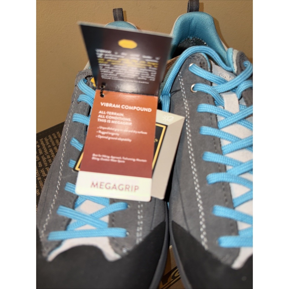 NIB ASOLO Space GV Hiking Shoe Goretex Women's 8.5 Gray Blue Vibram $170 - Picture 9 of 16